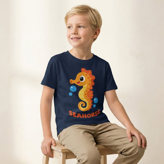T-Shirt de dessin animé d'Hippocampe pour garçons
