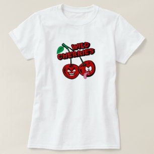 T-Shirt de dessin animé drôle de Cerises Sauvages