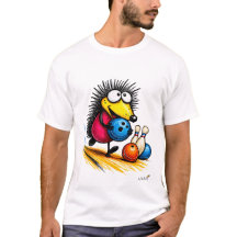 T-Shirt de dessin animé drôle de hérisson de bowli