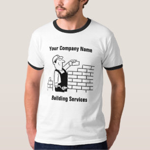 T-shirt de dessin animé drôle de services de bâtim