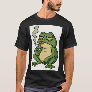 T-shirt de dessin animé Frog fumant drôle - Art de