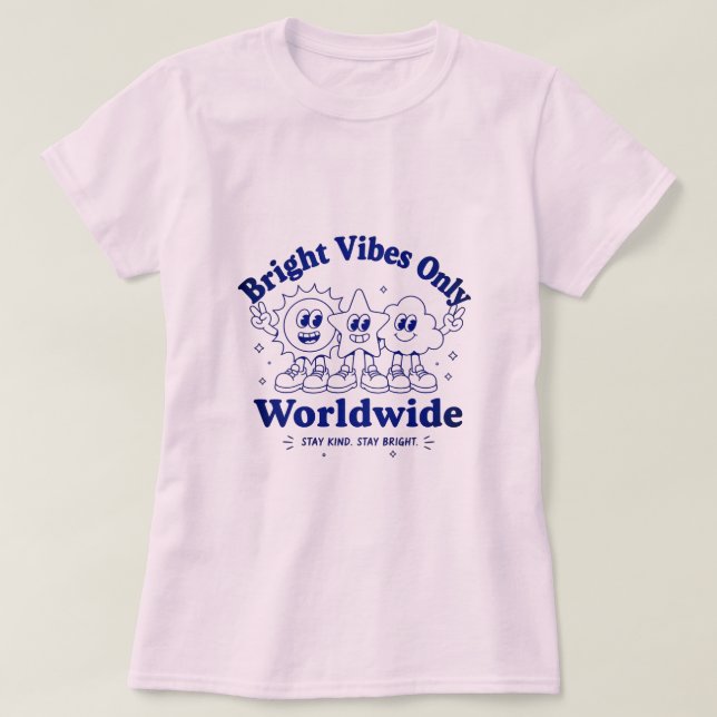 T-shirt de dessin animé mignon et positif avec des (Design devant)
