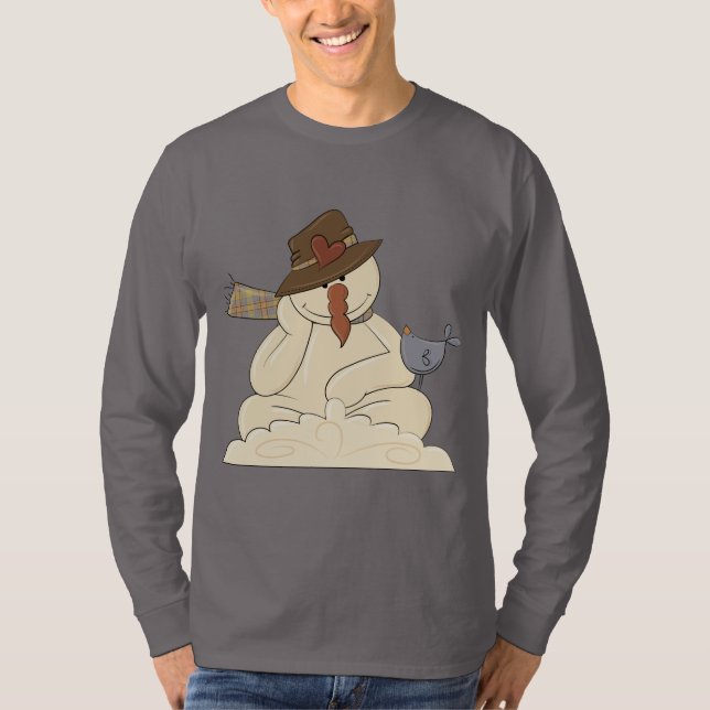 T-shirt de dessin animé Noël bonhomme de neige (Devant)