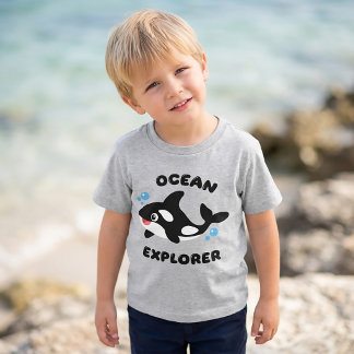 T-Shirt de dessin animé Ocean Explorer Orca pour g