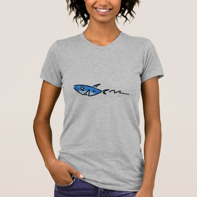 T-shirt de dessin animé requin bleu mignon – Océan (Devant)
