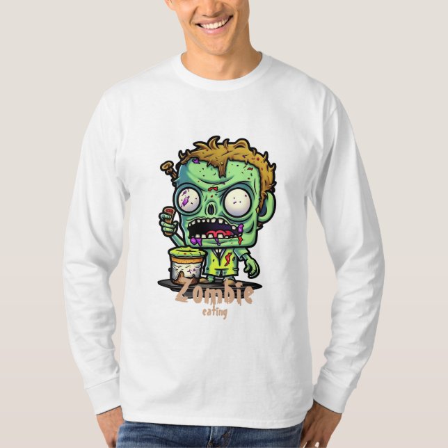 T-shirt de dessin animé Zombie (Devant)