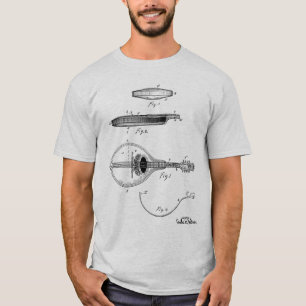 T-shirt de dessin de brevet de mandoline de Gibson