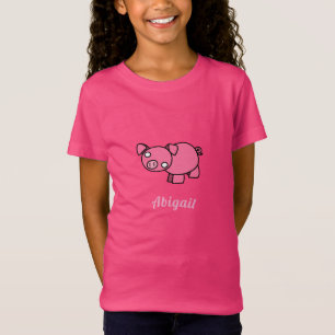 T-shirt de dessin de cochon rose mignon