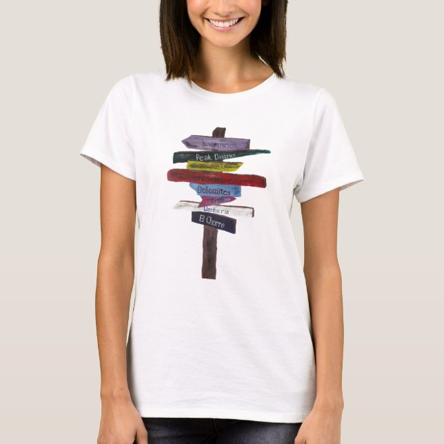 T-shirt de destinations d'escalade (Devant)