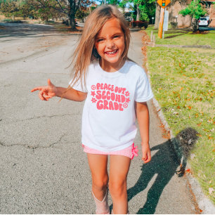 T-shirt de deuxième année pour enfants en rose
