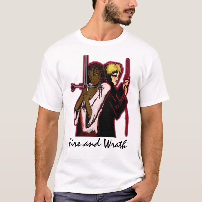 T-shirt de devise de magicien et de guerrier (Devant)
