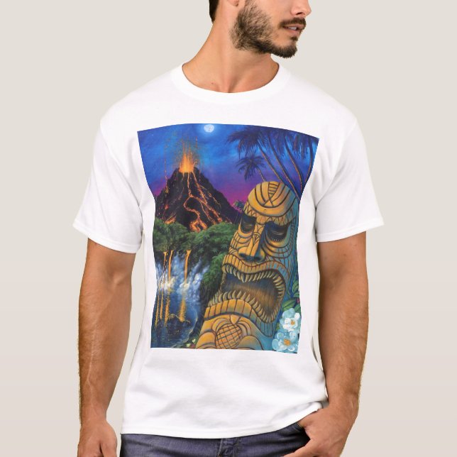 T-shirt de Dieu de Tiki ("détruite" version) (Devant)