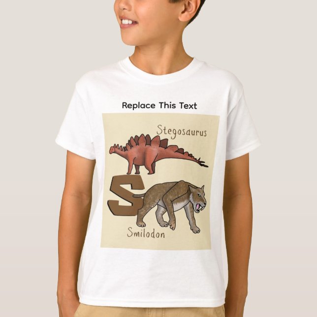 T-shirt de dinosaure ou d'animal préhistorique (Devant)