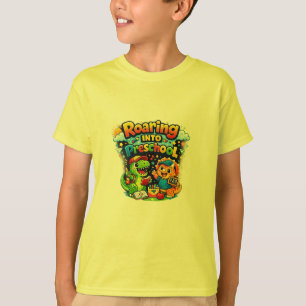 T-shirt de dinosaure rugissant à la maternelle