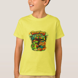 T-shirt de dinosaure rugissant à la maternelle