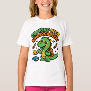 T-shirt de dinosaure rugissant en maternelle