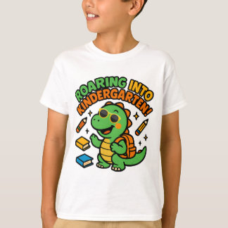 T-shirt de dinosaure rugissant pour la maternelle