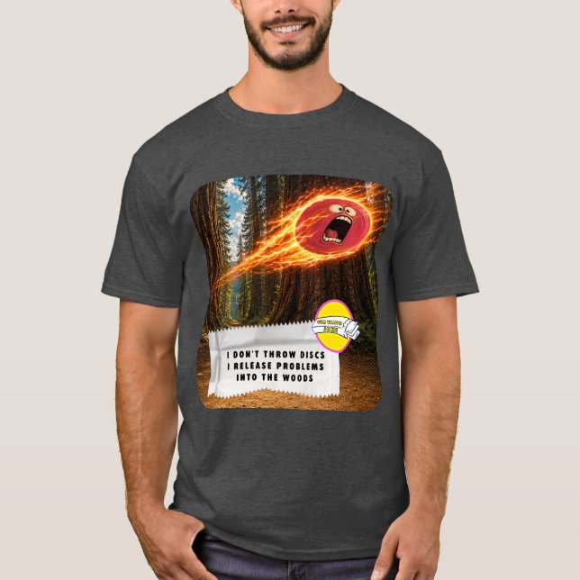 T-Shirt de Disc Golf Blagues sur les Emballages de (Devant)