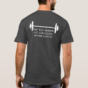 T-shirt de discipline avec un texte blanc brut