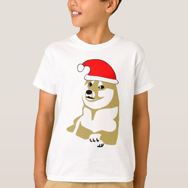 T-shirt de doge wouah de meme Noël très un tel casquette (Devant)