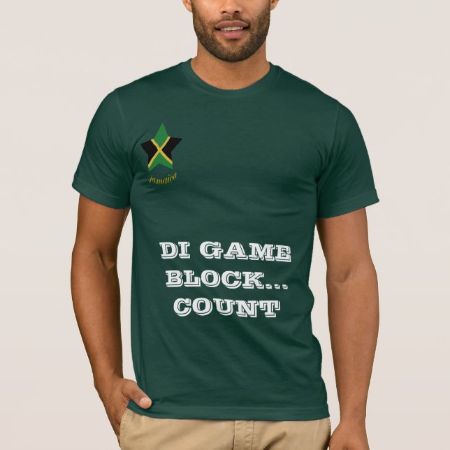 T-shirt de domino de la Jamaïque "Di Game Block" (Devant)