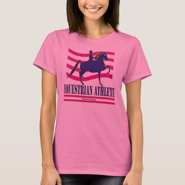 T-shirt de douille d'athlète équestre de (Devant)