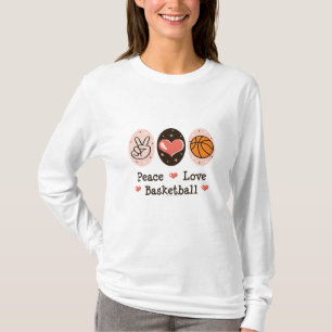 T-shirt de douille de basket-ball d'amour de paix