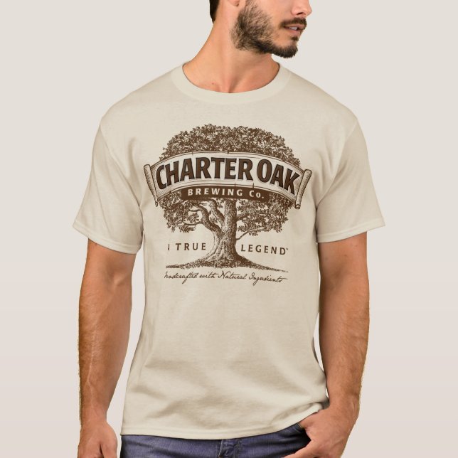 T-shirt de douille de chêne de charte long (Devant)