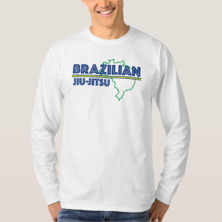 T-shirt de douille de Jiu Jitsu de Brésilien long