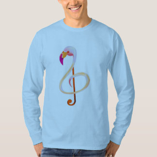 T-shirt de douille de note de musique de Flamant