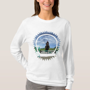T-shirt de douille de pullover de cheval long