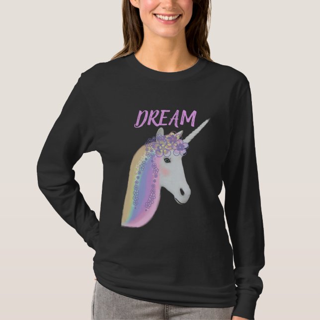 T-shirt de douille de visage mignon de la licorne (Devant)