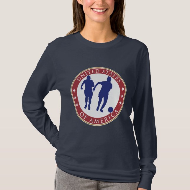 T-shirt de douille du football des femmes des (Devant)