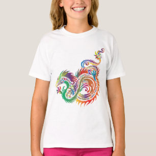T-shirt de dragon de filles