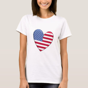 T-shirt de drapeau de coeur des Etats-Unis