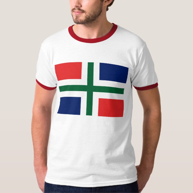 T-shirt de drapeau de Groningue (Devant)