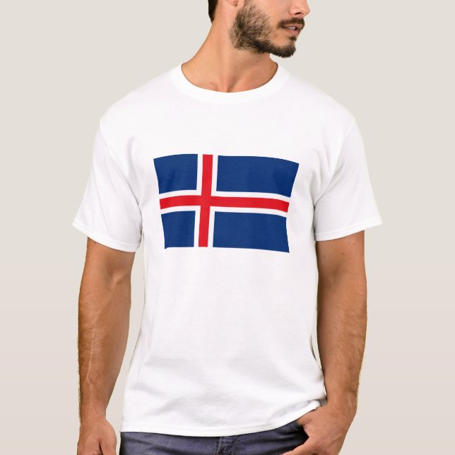 T-shirt de drapeau de l'Islande (Devant)