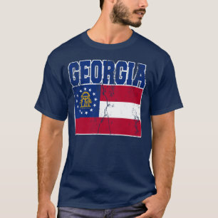 T-shirt de drapeau d'état de la Géorgie (affligé)