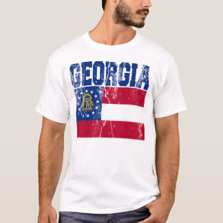 T-shirt de drapeau d'état de la Géorgie (affligé)