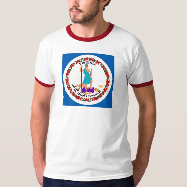T-shirt de drapeau d'état de la Virginie (Devant)