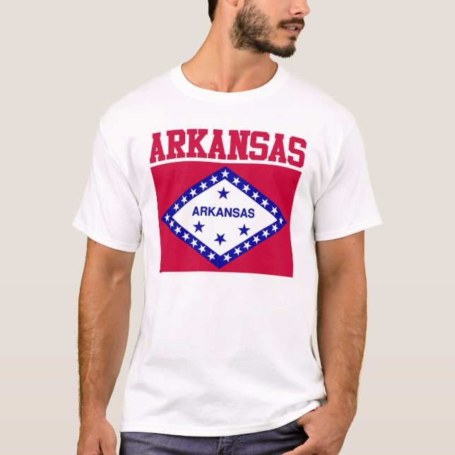 T-shirt de drapeau d'état de l'Arkansas (Devant)