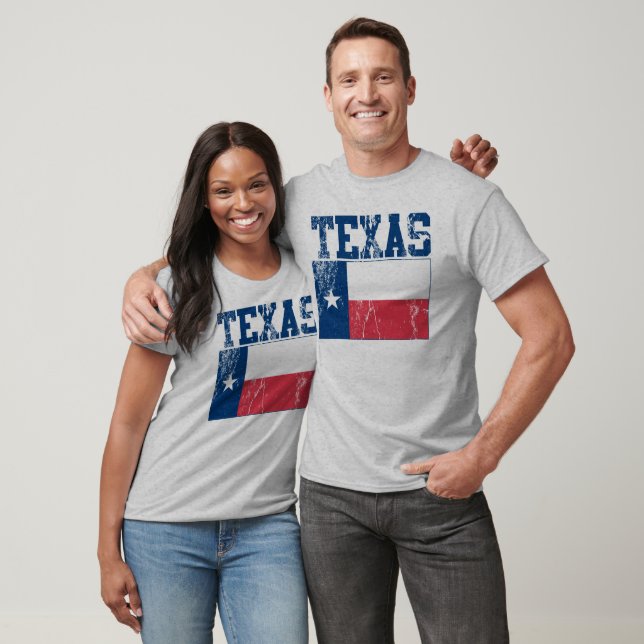 T-shirt de drapeau d'état du Texas (affligé) (Unisexe)