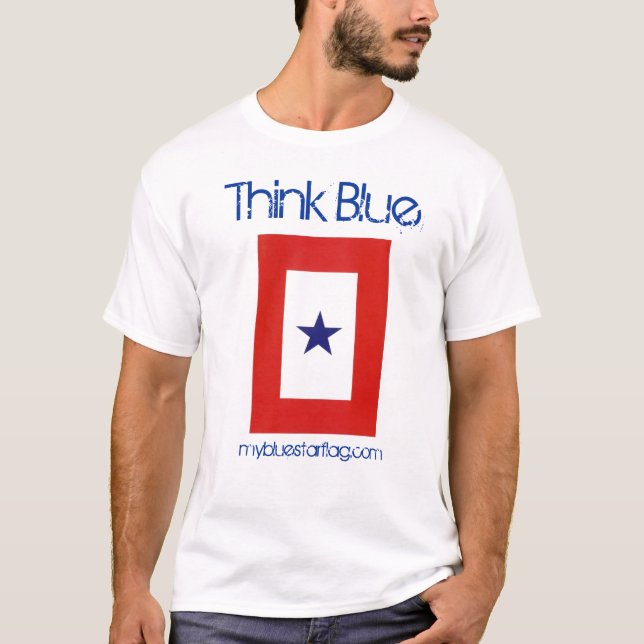 T-shirt de drapeau d'étoile bleue (Devant)
