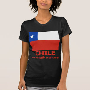 T-shirt de drapeau du Chili avec la devise