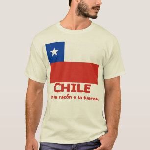 T-shirt de drapeau du Chili avec la devise