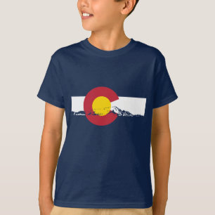T-shirt de drapeau du Colorado - montagnes