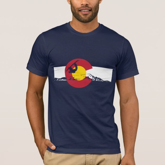 T-shirt de drapeau du Colorado - surfeur - surf (Devant)