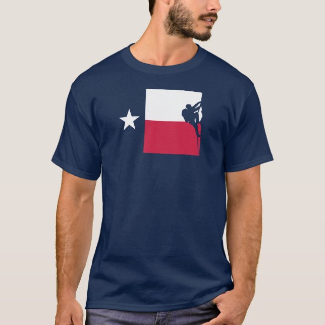 T-shirt de drapeau du Texas - escalade de roche (Devant)