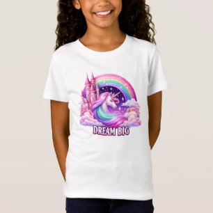 T-Shirt de Dream Big Unicorn - Tee de filles Rainb