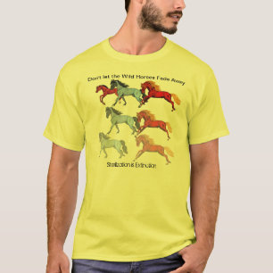 T-shirt de effacement de chevaux sauvages